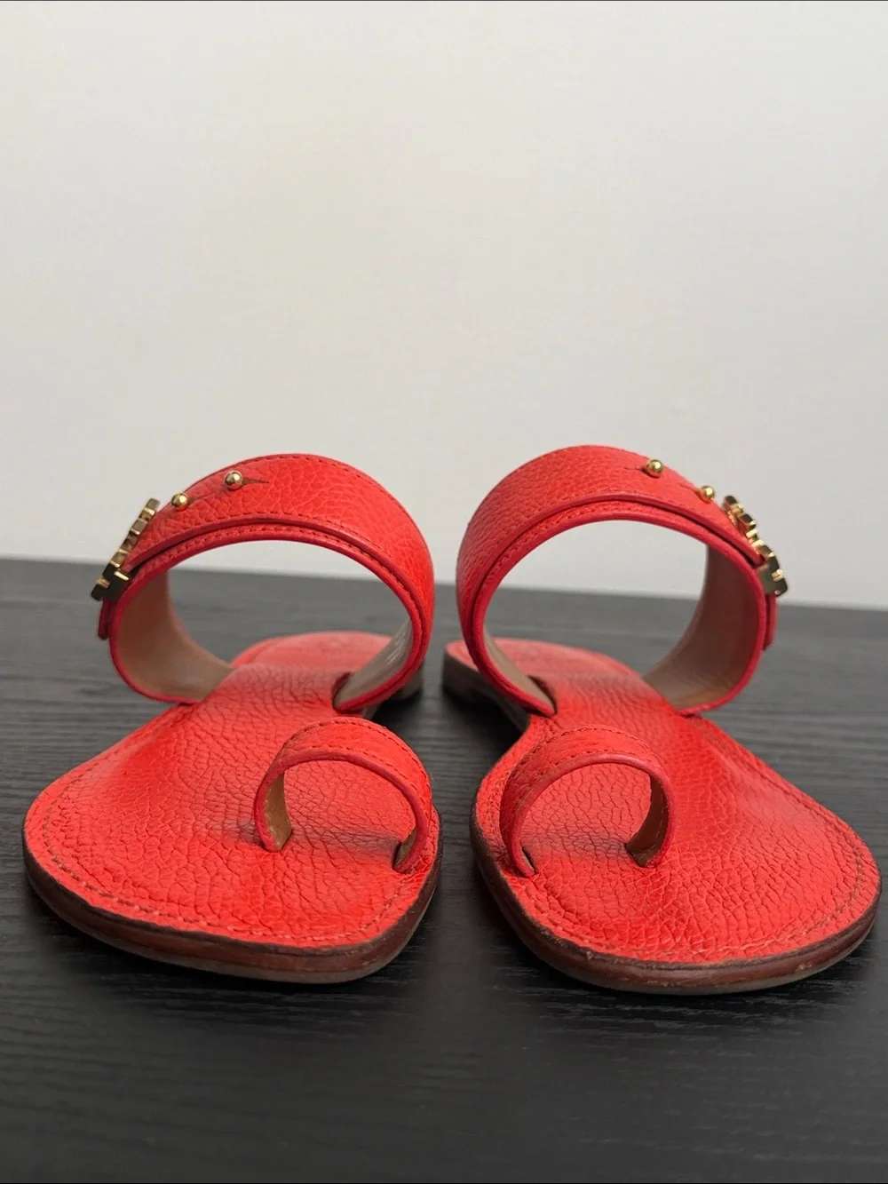 Tory Burch Leather Toe-Ring Slides